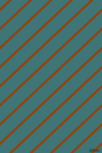 43 degree angle lines stripes, 8 pixel line width, 40 pixel line spacing, Saddle Brown and Ming stripes and lines seamless tileable