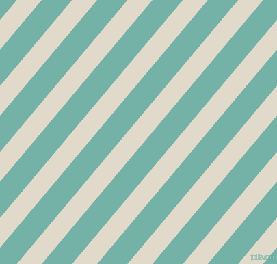 50 degree angle lines stripes, 28 pixel line width, 34 pixel line spacing, Albescent White and Gulf Stream angled lines and stripes seamless tileable