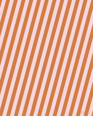 75 degree angle lines stripes, 13 pixel line width, 13 pixel line spacing, Cherub and Raw Sienna angled lines and stripes seamless tileable