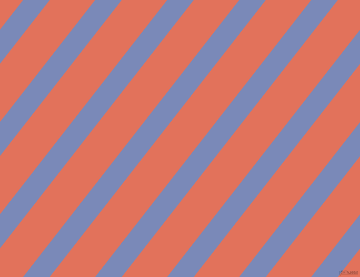 52 degree angle lines stripes, 41 pixel line width, 70 pixel line spacing, Wild Blue Yonder and Terra Cotta angled lines and stripes seamless tileable
