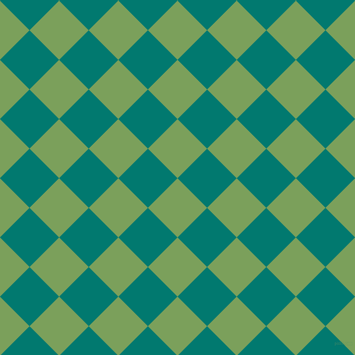 45/135 degree angle diagonal checkered chequered squares checker pattern checkers background, 83 pixel squares size, , Asparagus and Pine Green checkers chequered checkered squares seamless tileable