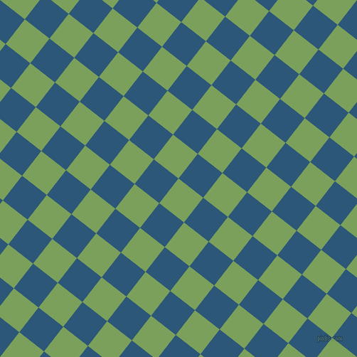 52/142 degree angle diagonal checkered chequered squares checker pattern checkers background, 44 pixel square size, , Asparagus and Venice Blue checkers chequered checkered squares seamless tileable