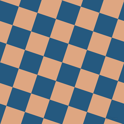 72/162 degree angle diagonal checkered chequered squares checker pattern checkers background, 65 pixel square size, , Bahama Blue and Tumbleweed checkers chequered checkered squares seamless tileable