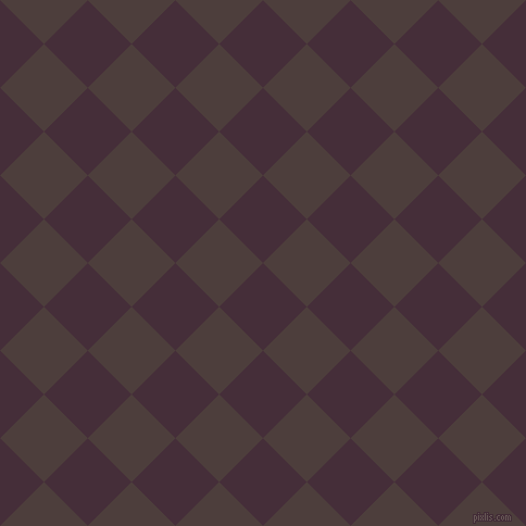 45/135 degree angle diagonal checkered chequered squares checker pattern checkers background, 57 pixel squares size, , Barossa and Crater Brown checkers chequered checkered squares seamless tileable