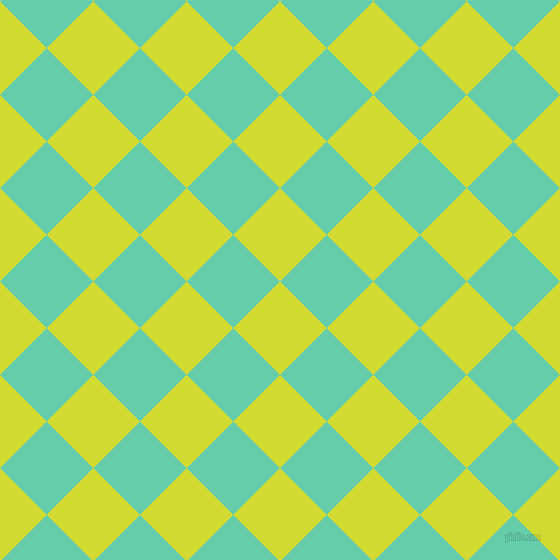 45/135 degree angle diagonal checkered chequered squares checker pattern checkers background, 66 pixel square size, , Bitter Lemon and Medium Aquamarine checkers chequered checkered squares seamless tileable