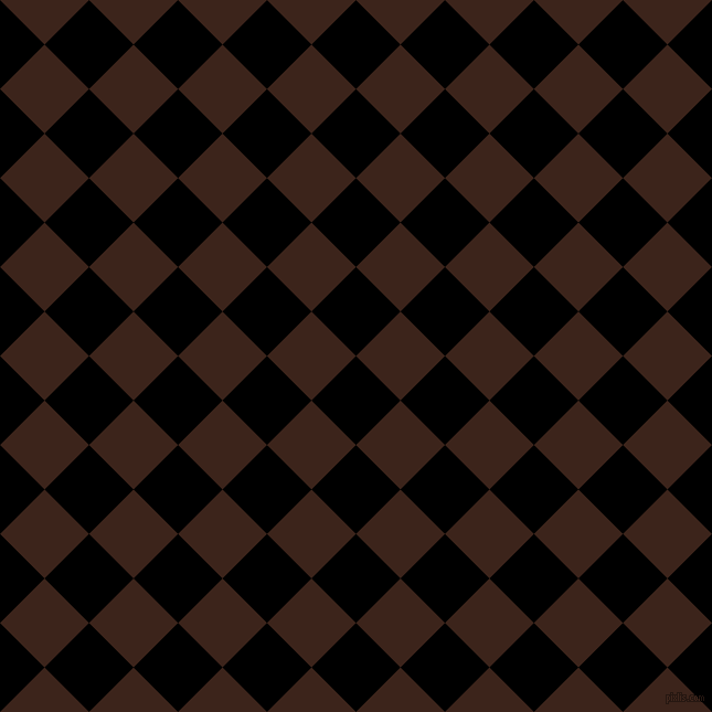 45/135 degree angle diagonal checkered chequered squares checker pattern checkers background, 57 pixel square size, Black and Brown Pod checkers chequered checkered squares seamless tileable