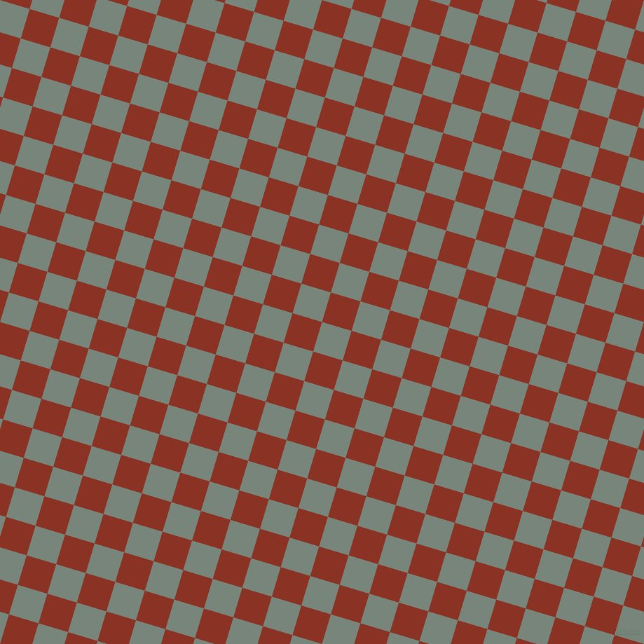 73/163 degree angle diagonal checkered chequered squares checker pattern checkers background, 44 pixel square size, , Blue Smoke and Burnt Umber checkers chequered checkered squares seamless tileable