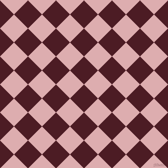 45/135 degree angle diagonal checkered chequered squares checker pattern checkers background, 66 pixel squares size, , Bordeaux and Pale Chestnut checkers chequered checkered squares seamless tileable