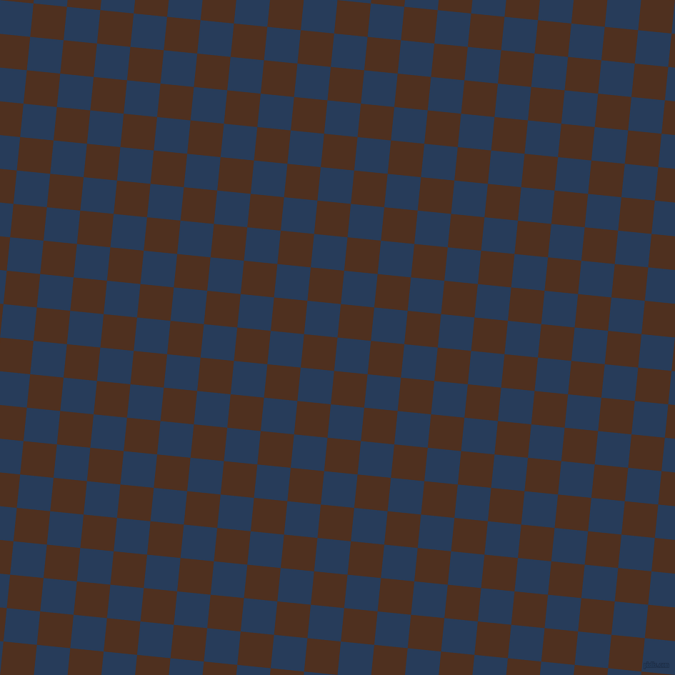84/174 degree angle diagonal checkered chequered squares checker pattern checkers background, 47 pixel squares size, , Catalina Blue and Indian Tan checkers chequered checkered squares seamless tileable