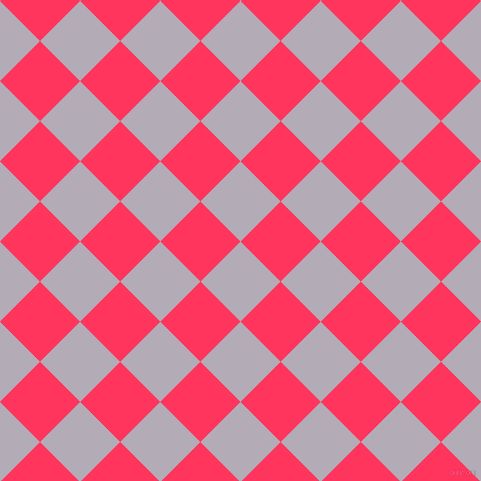 45/135 degree angle diagonal checkered chequered squares checker pattern checkers background, 81 pixel squares size, , Chatelle and Radical Red checkers chequered checkered squares seamless tileable