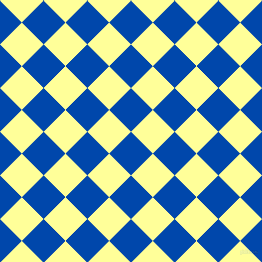 45/135 degree angle diagonal checkered chequered squares checker pattern checkers background, 62 pixel square size, , Cobalt and Canary checkers chequered checkered squares seamless tileable
