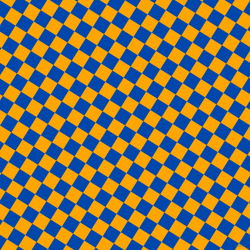 58/148 degree angle diagonal checkered chequered squares checker pattern checkers background, 43 pixel squares size, , Cobalt and Orange checkers chequered checkered squares seamless tileable