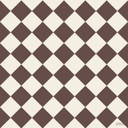 45/135 degree angle diagonal checkered chequered squares checker pattern checkers background, 52 pixel squares size, , Congo Brown and Bianca checkers chequered checkered squares seamless tileable