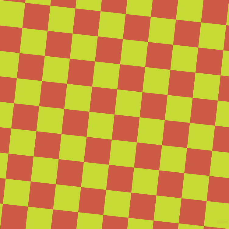 84/174 degree angle diagonal checkered chequered squares checker pattern checkers background, 83 pixel square size, , Dark Coral and Las Palmas checkers chequered checkered squares seamless tileable