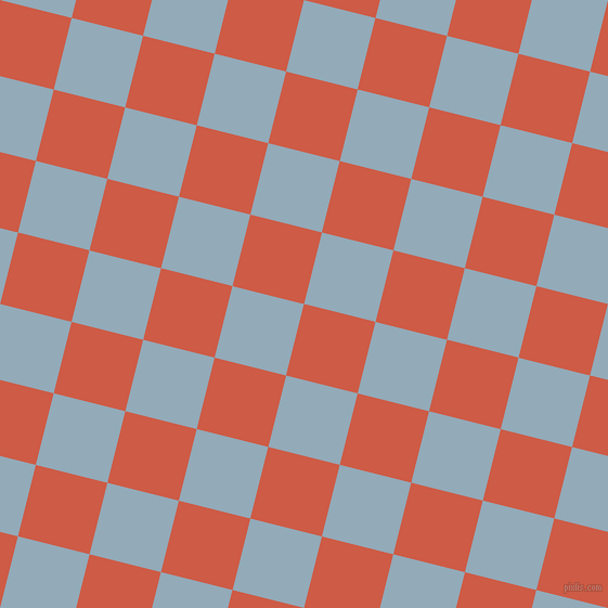 76/166 degree angle diagonal checkered chequered squares checker pattern checkers background, 68 pixel square size, , Dark Coral and Nepal checkers chequered checkered squares seamless tileable