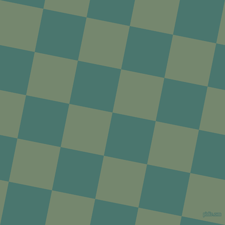 79/169 degree angle diagonal checkered chequered squares checker pattern checkers background, 86 pixel squares size, , Dark Green Copper and Xanadu checkers chequered checkered squares seamless tileable