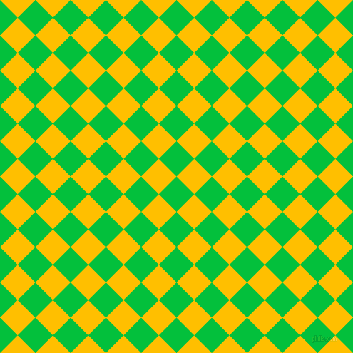45/135 degree angle diagonal checkered chequered squares checker pattern checkers background, 35 pixel squares size, , Dark Pastel Green and Amber checkers chequered checkered squares seamless tileable