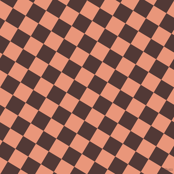 59/149 degree angle diagonal checkered chequered squares checker pattern checkers background, 50 pixel squares size, , Dark Salmon and Van Cleef checkers chequered checkered squares seamless tileable