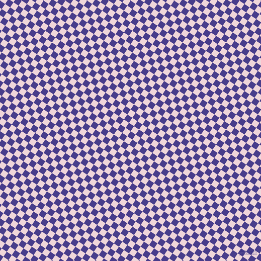 56/146 degree angle diagonal checkered chequered squares checker pattern checkers background, 12 pixel squares size, , Dark Slate Blue and Pale Rose checkers chequered checkered squares seamless tileable
