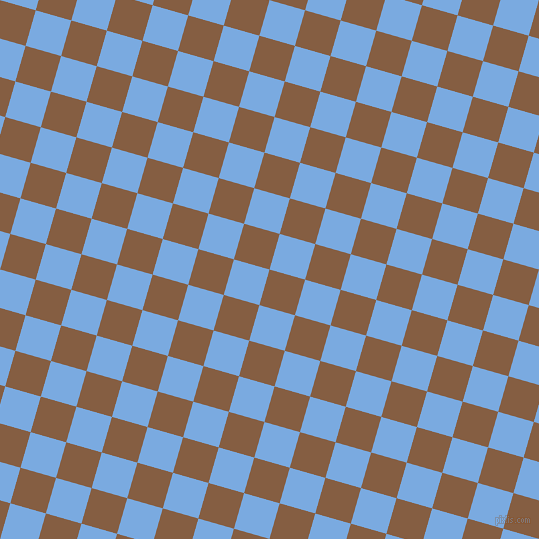 74/164 degree angle diagonal checkered chequered squares checker pattern checkers background, 37 pixel square size, Dark Wood and Jordy Blue checkers chequered checkered squares seamless tileable