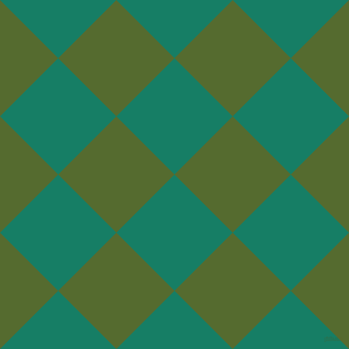 45/135 degree angle diagonal checkered chequered squares checker pattern checkers background, 164 pixel squares size, , Deep Sea and Dark Olive Green checkers chequered checkered squares seamless tileable