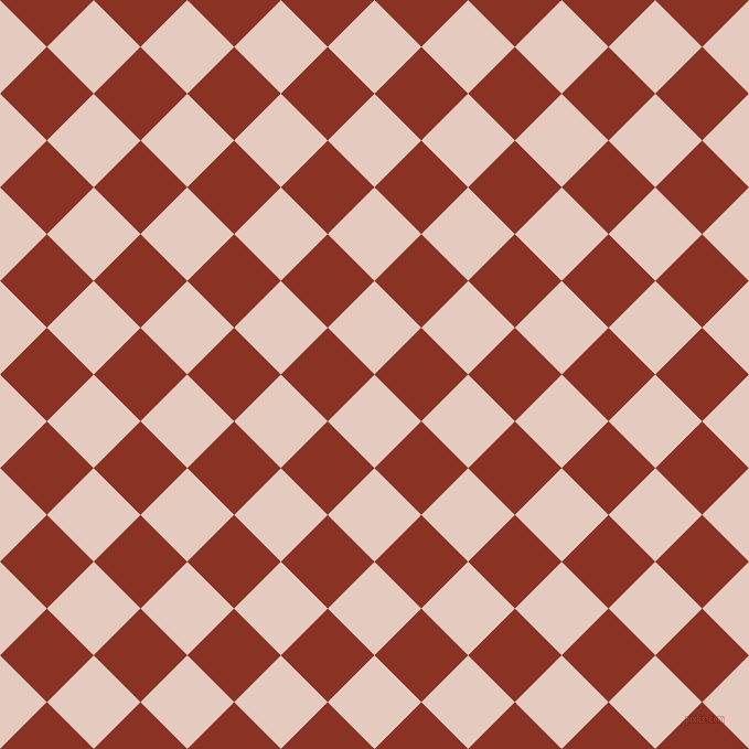 45/135 degree angle diagonal checkered chequered squares checker pattern checkers background, 60 pixel squares size, , Dust Storm and Burnt Umber checkers chequered checkered squares seamless tileable