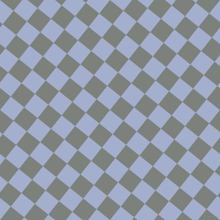 51/141 degree angle diagonal checkered chequered squares checker pattern checkers background, 59 pixel squares size, Echo Blue and Boulder checkers chequered checkered squares seamless tileable