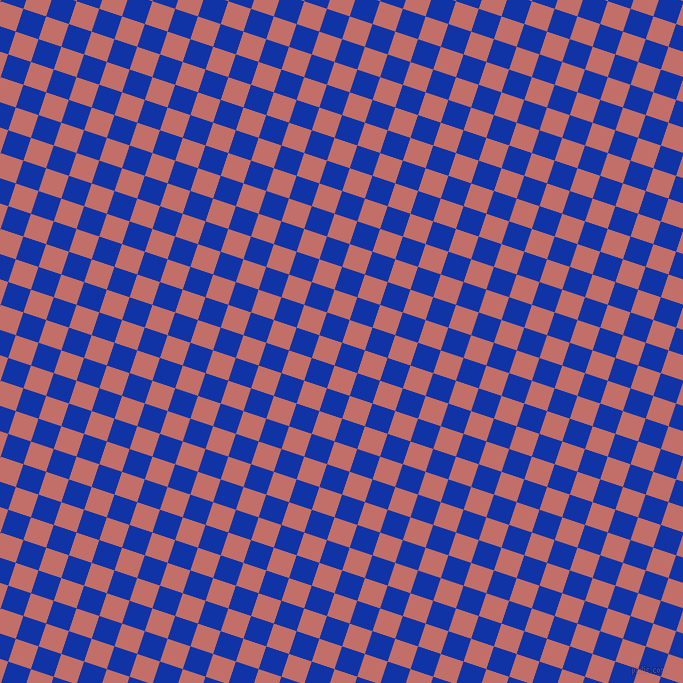 72/162 degree angle diagonal checkered chequered squares checker pattern checkers background, 24 pixel squares size, , Egyptian Blue and Contessa checkers chequered checkered squares seamless tileable