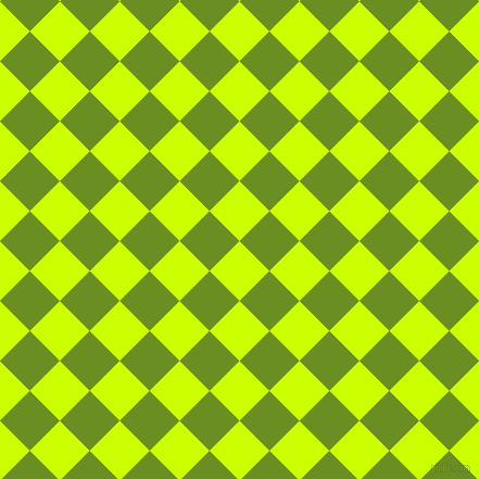 45/135 degree angle diagonal checkered chequered squares checker pattern checkers background, 39 pixel squares size, , Electric Lime and Olive Drab checkers chequered checkered squares seamless tileable