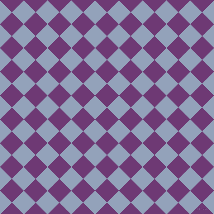 45/135 degree angle diagonal checkered chequered squares checker pattern checkers background, 54 pixel squares size, , Eminence and Rock Blue checkers chequered checkered squares seamless tileable