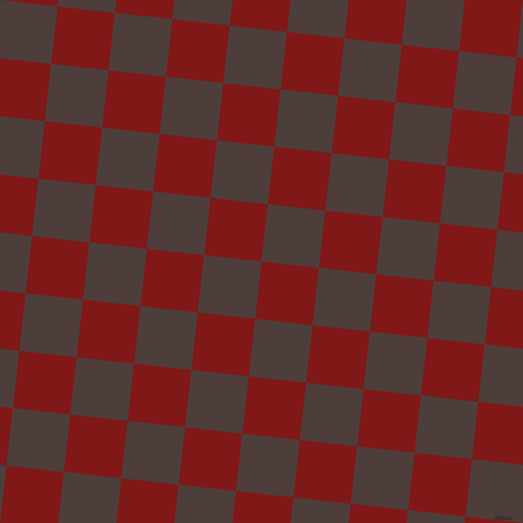 84/174 degree angle diagonal checkered chequered squares checker pattern checkers background, 118 pixel squares size, , Falu Red and Crater Brown checkers chequered checkered squares seamless tileable
