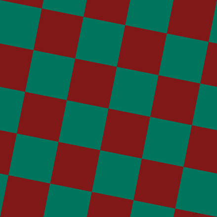 79/169 degree angle diagonal checkered chequered squares checker pattern checkers background, 86 pixel squares size, , Falu Red and Tropical Rain Forest checkers chequered checkered squares seamless tileable