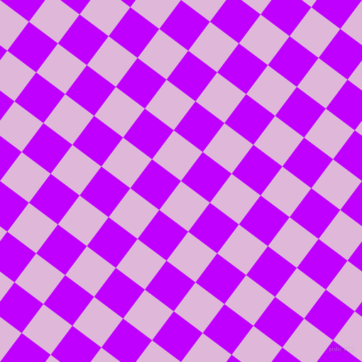 53/143 degree angle diagonal checkered chequered squares checker pattern checkers background, 51 pixel squares size, , French Lilac and Electric Purple checkers chequered checkered squares seamless tileable