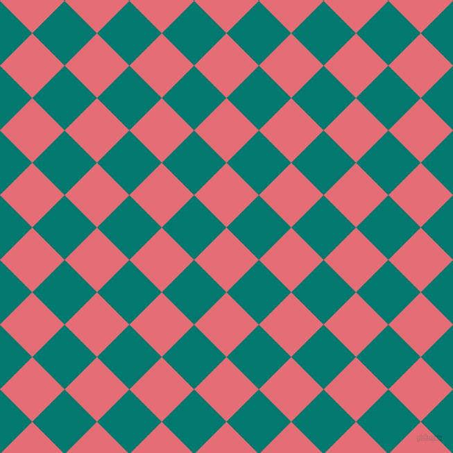 45/135 degree angle diagonal checkered chequered squares checker pattern checkers background, 66 pixel square size, , Froly and Pine Green checkers chequered checkered squares seamless tileable