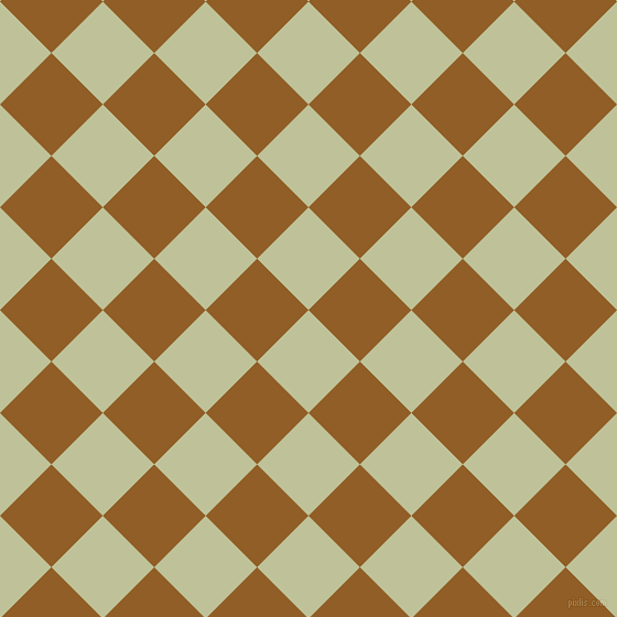 45/135 degree angle diagonal checkered chequered squares checker pattern checkers background, 66 pixel square size, , Green Mist and Afghan Tan checkers chequered checkered squares seamless tileable