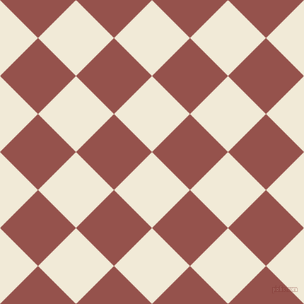 45/135 degree angle diagonal checkered chequered squares checker pattern checkers background, 76 pixel square size, , Half Pearl Lusta and Copper Rust checkers chequered checkered squares seamless tileable