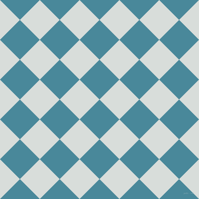 45/135 degree angle diagonal checkered chequered squares checker pattern checkers background, 98 pixel square size, , Hippie Blue and Mystic checkers chequered checkered squares seamless tileable
