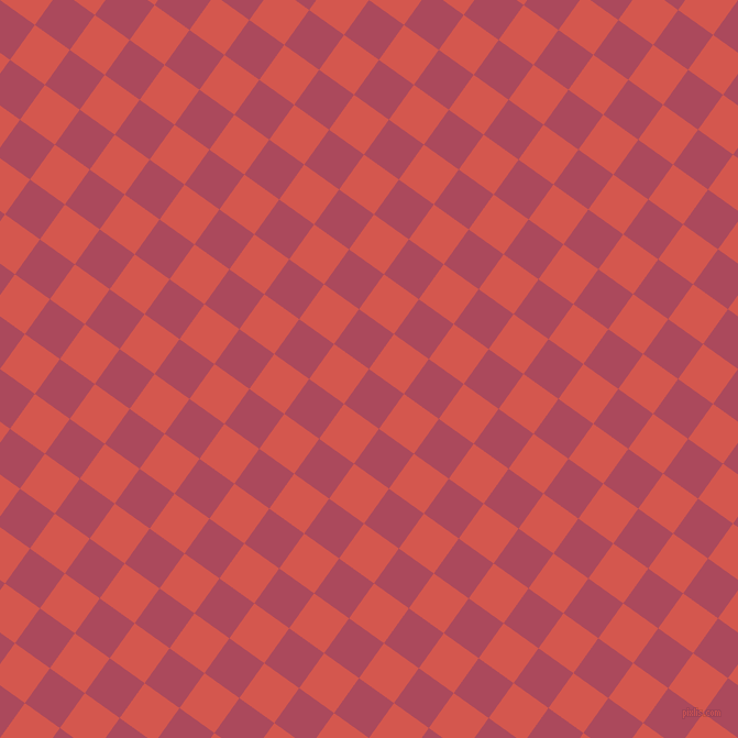 54/144 degree angle diagonal checkered chequered squares checker pattern checkers background, 39 pixel squares size, , Hippie Pink and Valencia checkers chequered checkered squares seamless tileable