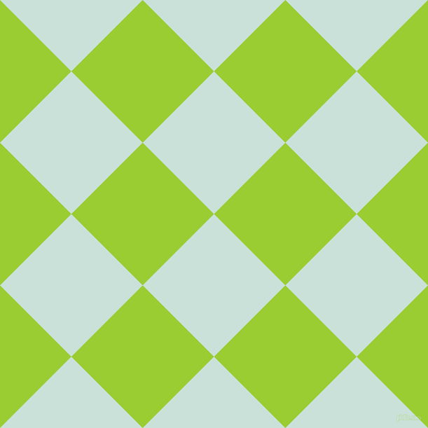 45/135 degree angle diagonal checkered chequered squares checker pattern checkers background, 144 pixel squares size, Iceberg and Yellow Green checkers chequered checkered squares seamless tileable