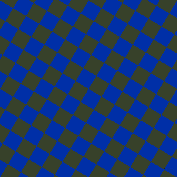 59/149 degree angle diagonal checkered chequered squares checker pattern checkers background, 50 pixel square size, , International Klein Blue and Seaweed checkers chequered checkered squares seamless tileable