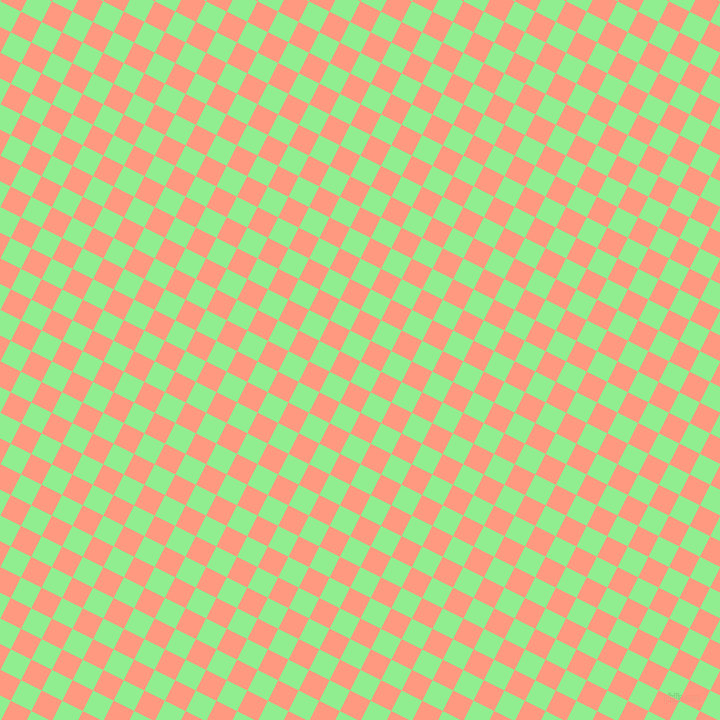63/153 degree angle diagonal checkered chequered squares checker pattern checkers background, 23 pixel square size, , Light Green and Vivid Tangerine checkers chequered checkered squares seamless tileable