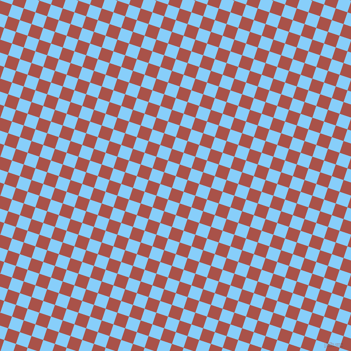 72/162 degree angle diagonal checkered chequered squares checker pattern checkers background, 24 pixel squares size, , Light Sky Blue and Apple Blossom checkers chequered checkered squares seamless tileable