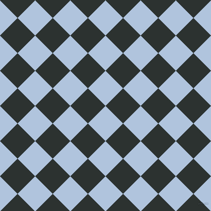 45/135 degree angle diagonal checkered chequered squares checker pattern checkers background, 87 pixel square size, , Light Steel Blue and Woodsmoke checkers chequered checkered squares seamless tileable