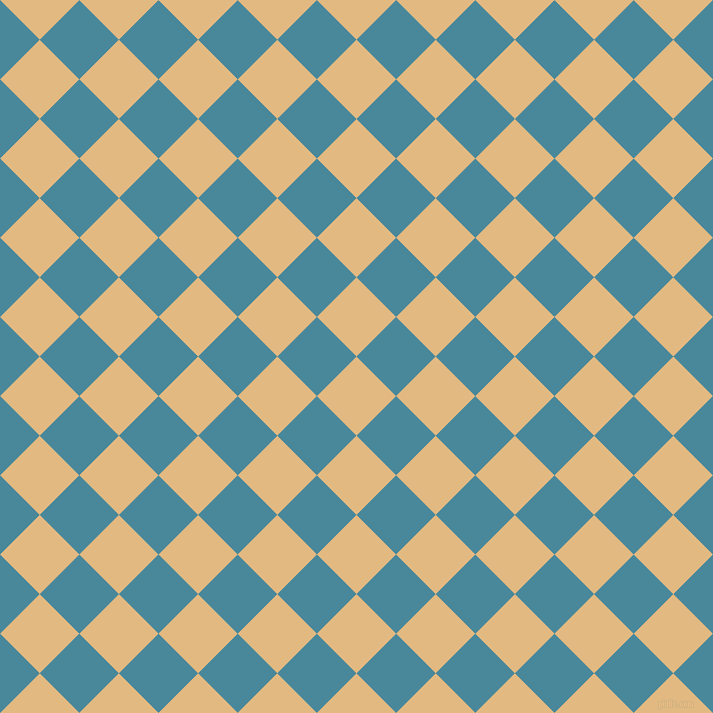 45/135 degree angle diagonal checkered chequered squares checker pattern checkers background, 56 pixel squares size, , Maize and Hippie Blue checkers chequered checkered squares seamless tileable