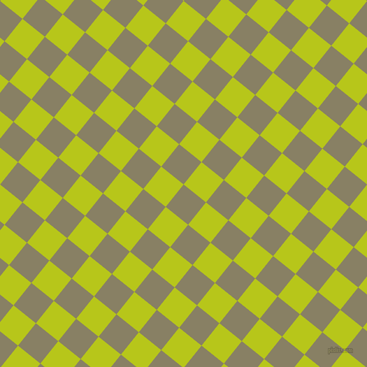 51/141 degree angle diagonal checkered chequered squares checker pattern checkers background, 41 pixel square size, , Olive Haze and Rio Grande checkers chequered checkered squares seamless tileable