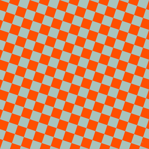 72/162 degree angle diagonal checkered chequered squares checker pattern checkers background, 32 pixel square size, , Opal and International Orange checkers chequered checkered squares seamless tileable