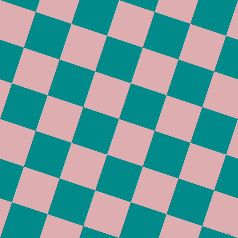 72/162 degree angle diagonal checkered chequered squares checker pattern checkers background, 131 pixel square size, , Pale Chestnut and Dark Cyan checkers chequered checkered squares seamless tileable