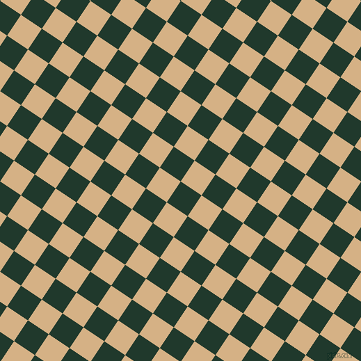 56/146 degree angle diagonal checkered chequered squares checker pattern checkers background, 36 pixel square size, , Palm Green and Calico checkers chequered checkered squares seamless tileable