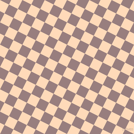 63/153 degree angle diagonal checkered chequered squares checker pattern checkers background, 33 pixel squares size, , Peach Puff and Opium checkers chequered checkered squares seamless tileable
