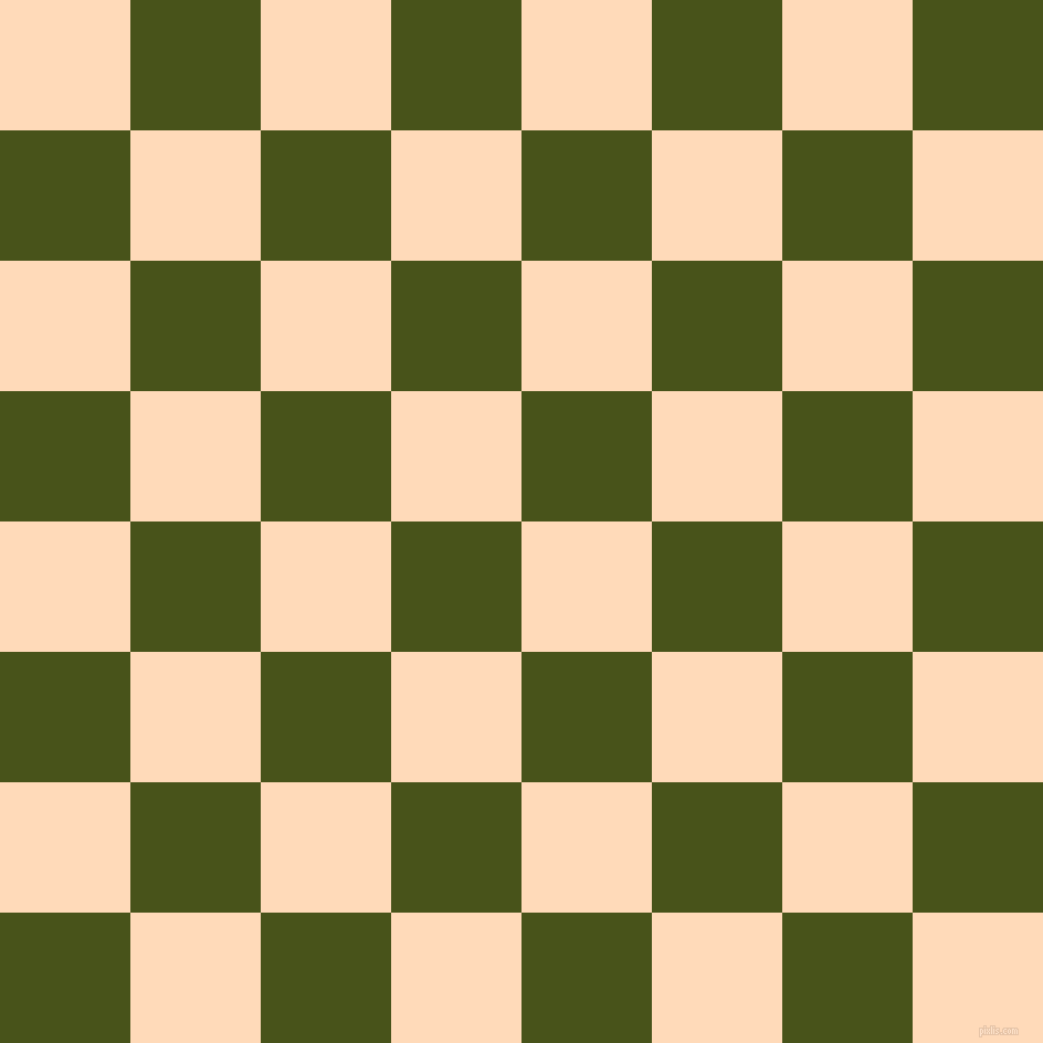 checkered chequered squares checkers background checker pattern, 118 pixel square size, Peach Puff and Verdun Green checkers chequered checkered squares seamless tileable